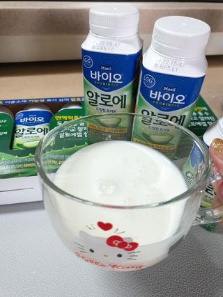 LIVE 매일바이오 알로에 드링킹 요거트 — 5점을 준 리뷰어가 2022년 4월 올린 사용 사진
