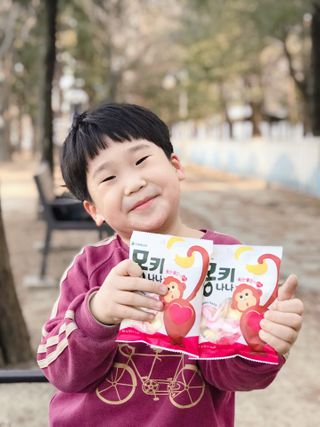 폭신 쫄깃 식감 로맨스, 몽키나나 젤리 8봉지 — 5점을 준 리뷰어가 2021년 2월 올린 사용 사진