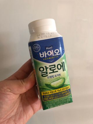 LIVE 매일바이오 알로에 드링킹 요거트 — 5점을 준 리뷰어가 2022년 4월 올린 사용 사진
