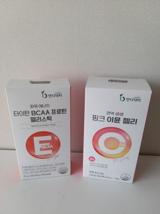 인디닥터 면역 생생 핑크 이뮨 젤리 + 타이탄 BCAA 프로틴 젤리스틱 — 4점을 준 리뷰어가 2022년 3월 올린 사용 사진