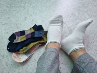[사이즈가 있는 양말 필로이] 여자 스니커즈 발목 양말 5족 세트【 S, M, L, 】3가지 사이즈 — 5점을 준 리뷰어가 2022년 7월 올린 사용 사진