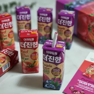 [롯데칠성] 야채듬뿍 더'진한 [롯데칠성] 야채는 이제 COLORFULL! 야채듬뿍  더 진한 레드 4개 +퍼플 4개 (총 8개) — 5점을 준 리뷰어가 2023년 6월 올린 사용 사진