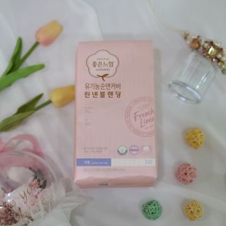 나무드 [유한킴벌리] 좋은느낌 유기농 순면 린넨블렌딩 생리대,롱라이너 중형 36매 1개 + 대형 32매 1개 — 5점을 준 리뷰어가 2021년 10월 올린 사용 사진