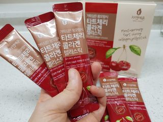 자연에온 가득담은 몽모랑시 타트체리 콜라겐 젤리스틱 — 4점을 준 리뷰어가 2020년 12월 올린 사용 사진