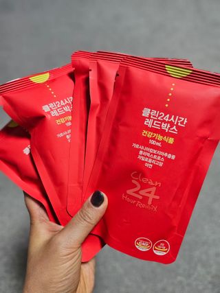 클린24시간 레드박스 1BOX(5포) + 전용보틀(500ml) — 5점을 준 리뷰어가 2024년 1월 올린 사용 사진