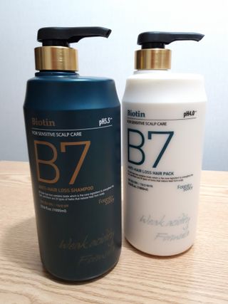 [포레스트스토리] B7 안티 헤어로스 샴푸1,000ml + 헤어팩 1,000ml — 5점을 준 리뷰어가 2021년 3월 올린 사용 사진