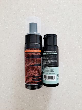 코스모먼트 부스티모 부스팅샴푸60ml + 비듬세정 진정샴푸50ml — 5점을 준 리뷰어가 2021년 11월 올린 사용 사진