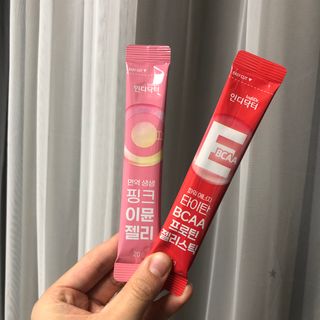 인디닥터 면역 생생 핑크 이뮨 젤리 + 타이탄 BCAA 프로틴 젤리스틱 — 5점을 준 리뷰어가 2022년 5월 올린 사용 사진