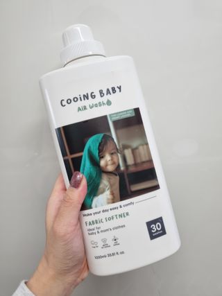 쿠잉베이비 에어워시 세탁세제,섬유유연제 1L — 5점을 준 리뷰어가 2023년 2월 올린 사용 사진