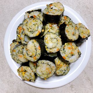 해풀잎 누구나 김밥*2ea [(혼합야채 35g *2ea,  김밥김 (10g, 2ea),  양념간장 (6g, 10ea), 참기름(5g, 4ea)] — 5점을 준 리뷰어가 2022년 6월 올린 사용 사진
