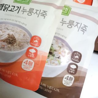 상하키친 소고기버섯 누룽지죽 / 들깨닭고기 누룽지죽 — 5점을 준 리뷰어가 2021년 10월 올린 사용 사진