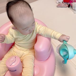 유비맘 트라이탄 코니빨대컵_컬러 랜덤 발송 — 3점을 준 리뷰어가 2021년 3월 올린 사용 사진