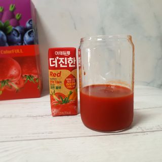 [롯데칠성] 야채듬뿍 더'진한 [롯데칠성] 야채는 이제 COLORFULL! 야채듬뿍  더 진한 레드 4개 +퍼플 4개 (총 8개) — 5점을 준 리뷰어가 2023년 6월 올린 사용 사진
