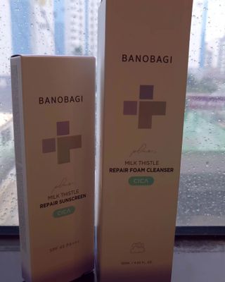 바노바기 코스메틱 바노바기 밀크씨슬 리페어 시카 폼 클렌저 플러스 120ml + 선스크린 플러스 50ml — 5점을 준 리뷰어가 2023년 7월 올린 사용 사진