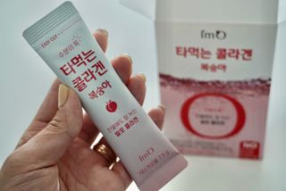 [음료수 대신 가능!]  빠르게 흡수되는 아임오 타먹는 콜라겐 1박스 — 4.5점을 준 리뷰어가 2023년 4월 올린 사용 사진