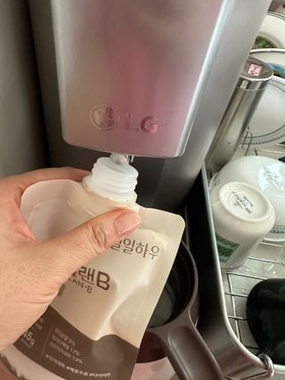 일일하우 슬리밍 플랜B 고소한 귀리맛, 진한 카카오맛 (체중조절식) — 5점을 준 리뷰어가 2023년 7월 올린 사용 사진