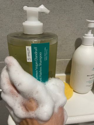닥터시드 페퍼민트 앤 레몬 비건 비듬케어 쿨 탈모 샴푸 (1000ml) — 5점을 준 리뷰어가 2024년 1월 올린 사용 사진