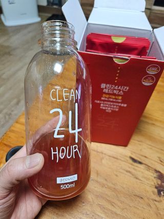 클린24시간 레드박스 1BOX(5포) + 전용보틀(500ml) — 5점을 준 리뷰어가 2024년 1월 올린 사용 사진