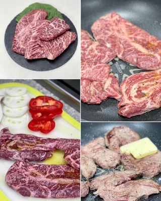 화룽 프리미엄 소고기 와규 mb9고마블 눈꽃살+부채살+등심 선물세트 — 5점을 준 리뷰어가 2022년 5월 올린 사용 사진