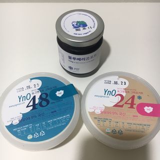 요그앤오트 그릭요거트 24 150g +  그릭요거트 48 150g + 블루베리 콤포트 — 5점을 준 리뷰어가 2022년 6월 올린 사용 사진