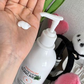 [닥터문] 프리미엄 알로에베라 선크림 500ml — 5점을 준 리뷰어가 2022년 6월 올린 사용 사진