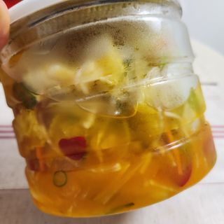 셰프애찬 단호박 백김치 1kg — 4점을 준 리뷰어가 2022년 10월 올린 사용 사진