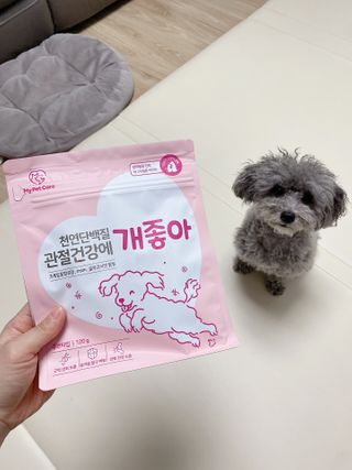 My Pet Care 천연단백질 관절건강에 개좋아 — 5점을 준 리뷰어가 2021년 2월 올린 사용 사진