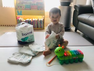 오브맘 밤 프리미엄 아기 기저귀 팬티형 밴드형 — 4.5점을 준 리뷰어가 2021년 1월 올린 사용 사진
