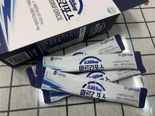자연에온 아르긴포스 L-아르기닌 5555mg 스틱 15개입 1박스 — 4.5점을 준 리뷰어가 2021년 4월 올린 사용 사진