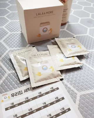 라라앤모어 유아 액체세제+세탁기클리너 — 4점을 준 리뷰어가 2022년 3월 올린 사용 사진