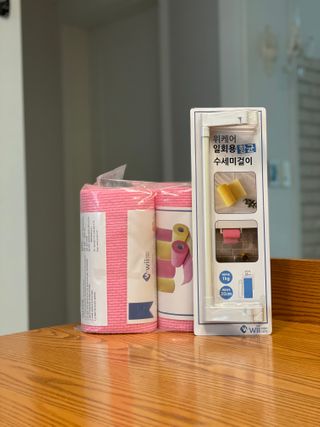 위케어 일회용 향균 수세미 50매 2롤 세트 총 100매 Pink — 5점을 준 리뷰어가 2021년 2월 올린 사용 사진