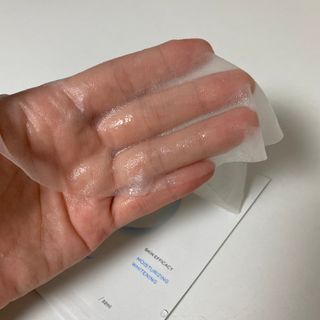 아미퓨어 촉촉하고 밝은 피부를 만들어주는 1일1팩, 아미노이펙트 마스크 10매 — 5점을 준 리뷰어가 2021년 7월 올린 사용 사진