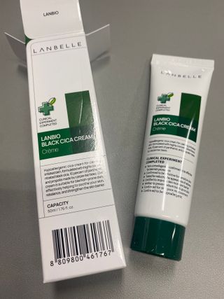 랑벨 랑바이오 블랙 시카 크림 50ml(블랙비 프로폴리스, 시카 4종, 판테놀 10 함유) — 5점을 준 리뷰어가 2022년 7월 올린 사용 사진