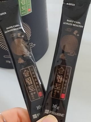 프리마인 자체 기업부설 연구소에서 찾아낸 건강한 수면의 비밀.  슬립토 플러스 30포 — 3점을 준 리뷰어가 2021년 10월 올린 사용 사진