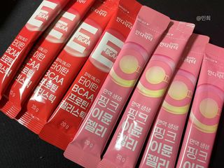 인디닥터 면역 생생 핑크 이뮨 젤리 + 타이탄 BCAA 프로틴 젤리스틱 — 5점을 준 리뷰어가 2022년 3월 올린 사용 사진