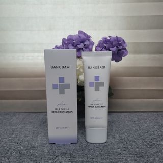 바노바기 코스메틱 바노바기 밀크씨슬 리페어 시카 선스크린 플러스 50ml — 5점을 준 리뷰어가 2023년 1월 올린 사용 사진