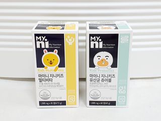 일동제약 마이니 마이니 지니키즈 유산균 츄어블, 멀티비타 set — 5점을 준 리뷰어가 2021년 3월 올린 사용 사진
