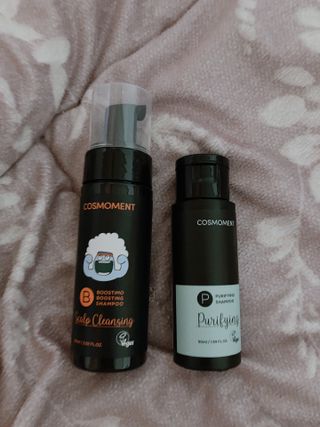 코스모먼트 부스티모 부스팅샴푸60ml + 비듬세정 진정샴푸50ml — 5점을 준 리뷰어가 2021년 11월 올린 사용 사진