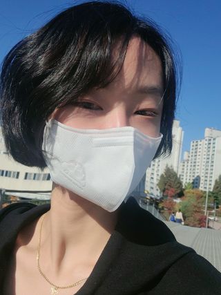 [숨그림]  덴탈마스크 짱구 우리아이 그리고 내가 쓰는 믿을수있는 케릭터 마스크  16종 — 5점을 준 리뷰어가 2021년 11월 올린 사용 사진