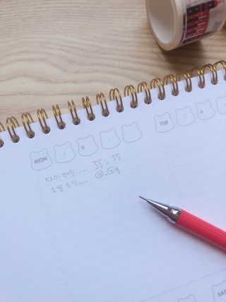 리훈 곰부 체크리스트+ 곰부 리무버블스티커 1장 — 5점을 준 리뷰어가 2021년 5월 올린 사용 사진