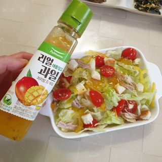 [풀무원] 리얼 과일  저지방 드레싱 240g 3종 — 5점을 준 리뷰어가 2021년 2월 올린 사용 사진