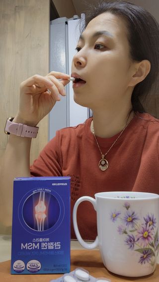 [경남제약헬스케어]케어플러스 관절엔 MSM 1000mg 60정/1개월분/관절/뼈/연골 영양/비타민D+아연/1일2정 — 5점을 준 리뷰어가 2024년 1월 올린 사용 사진