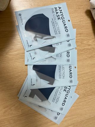 애니가드 셋업마스크 4컬러 각 10매입 [크리미베이지, 캐시미어로즈, 초콜렛브라운, 미드나잇네이비] — 5점을 준 리뷰어가 2022년 2월 올린 사용 사진