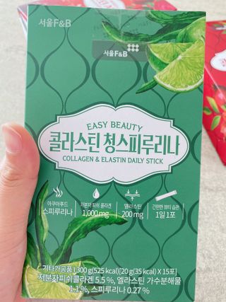 서울에프엔비 콜라스틴 3종 뷰티젤리스틱 45입 [ABC핏 15입 /  석류핏 15입 / 청스피루리나 15입] — 5점을 준 리뷰어가 2021년 9월 올린 사용 사진