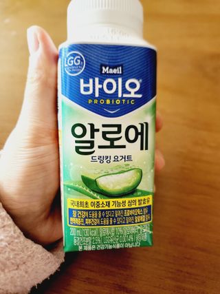 LIVE 매일바이오 알로에 드링킹 요거트 — 5점을 준 리뷰어가 2022년 4월 올린 사용 사진