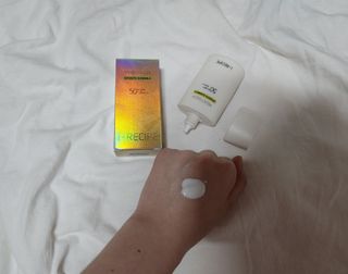 아이레시피 모이스트터치 스포츠 선밀크 50ml (SPF50+ PA+++) — 5점을 준 리뷰어가 2023년 6월 올린 사용 사진