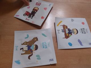 [블루 본 아이노우] 유아용 컬러마스크 40 PCS SET 2중 택 1 — 5점을 준 리뷰어가 2021년 5월 올린 사용 사진