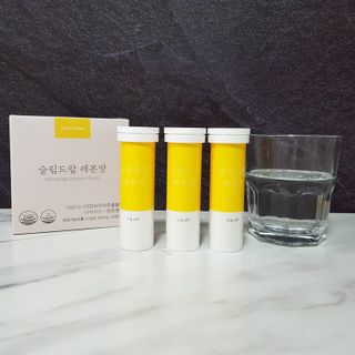 [슬림드랍 레몬맛] 건기식 다이어트 보조제 겸 비타민 — 5점을 준 리뷰어가 2022년 1월 올린 사용 사진