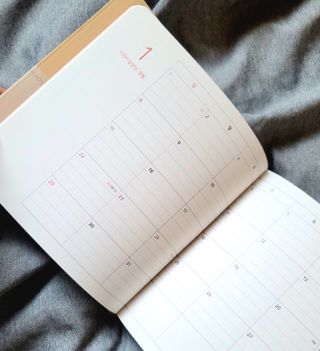 리훈 2023년 하고싶은말다이어리 (세로/정사각 중 택 1, 베이지/블루 중 택 1) — 5점을 준 리뷰어가 2023년 2월 올린 사용 사진