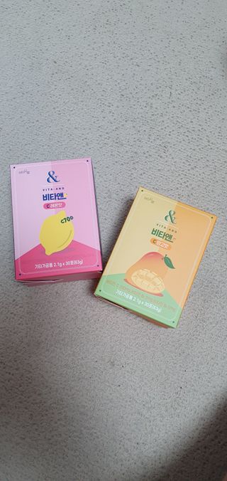 비타앤C 레몬맛, 망고맛 — 5점을 준 리뷰어가 2021년 6월 올린 사용 사진